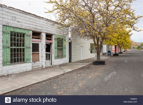 Empty Main Street And Vacant Abandoned Storefronts In A Small Town In