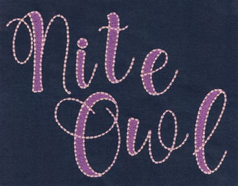 705 Nite Owl Fill And Floss Font Jolsons Designs Embroidery Fonts