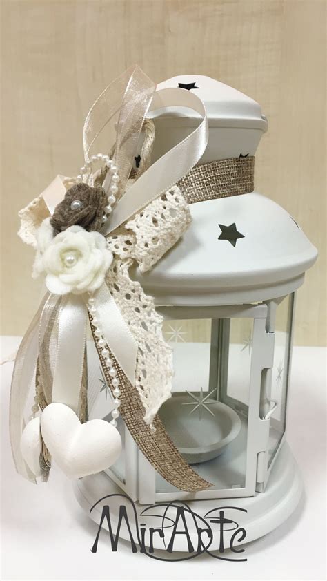 Visualizza altre idee su bomboniere, matrimonio, bomboniera. Lanterne Ikea adornate in stile Shabby Chic fiori feltro e ...