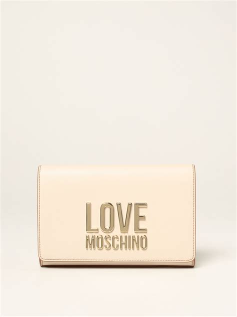 Love Moschino Crossbody Bag In Synthetic Leather White Love