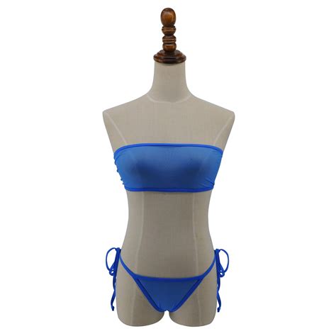 Sheer Bikini See Through Bikinis Bandeau Top Mini Brazilian Thong Bottom Micro Mesh Bathing Suit