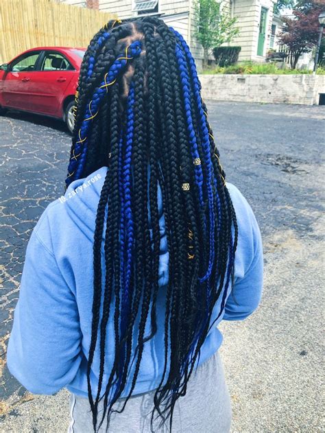 Zaryarose On Ig Blue Box Braids Colored Box Braids Black Box Braids