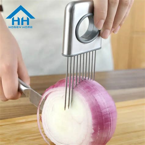 Vegetable And Fruit Shredder Easy Cut Onion Holder Fork Stainless Steel