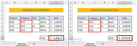 How To Use SUBTOTAL In Excel With Filters With Quick Steps