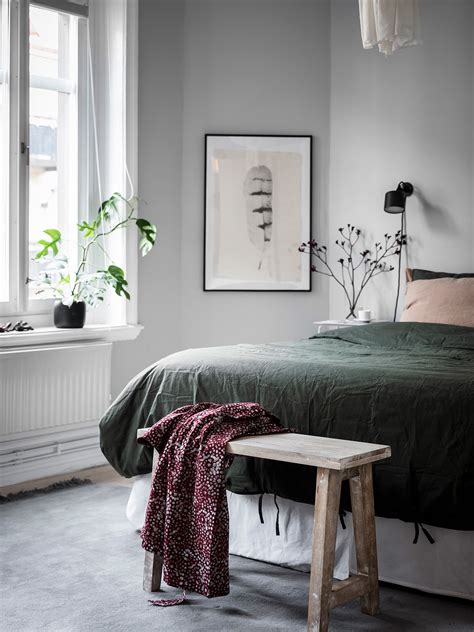 Cozy Bedroom In Green And Grey Coco Lapine Designcoco Lapine Design