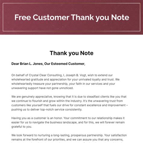 Free Customer Thank You Note Edit Online And Download