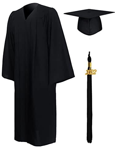 Graduationmall Matte Graduation Gown Cap Tassel Set 2022 For High