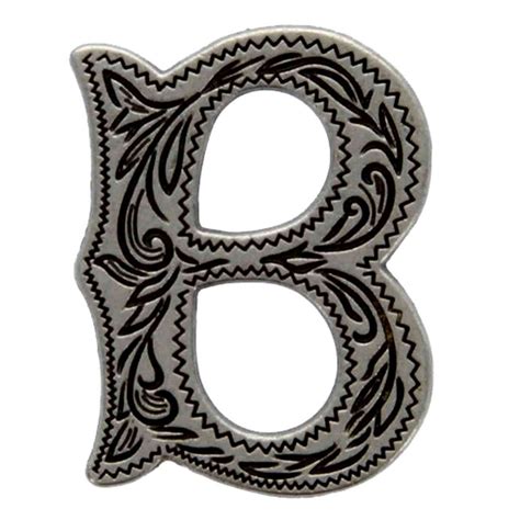 Concho Alphabet Letter B Antique Silver 34 Tall Stecksstore