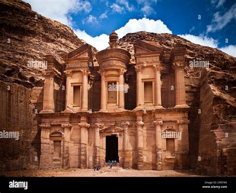 The Monastery Al Deir Petra Jordan Western Asia Stock Photo Alamy