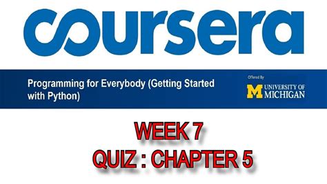 Coursera Python For Everybody Ep Chapter Quiz Answers Week