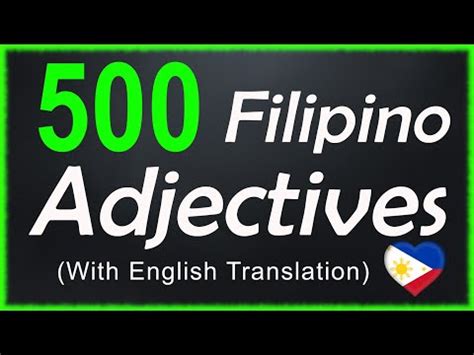 Filipino Adjectives Learn Tagalog Descriptive Adjectives