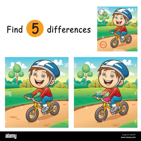Find Differences Game Little Boy Fisher Stock Vector Image 57611322