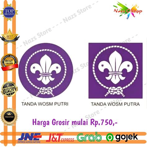 Bet Tanda Pandu Dunia Pramuka Badge Wosm Putra Putri Full Bordir Shopee Indonesia