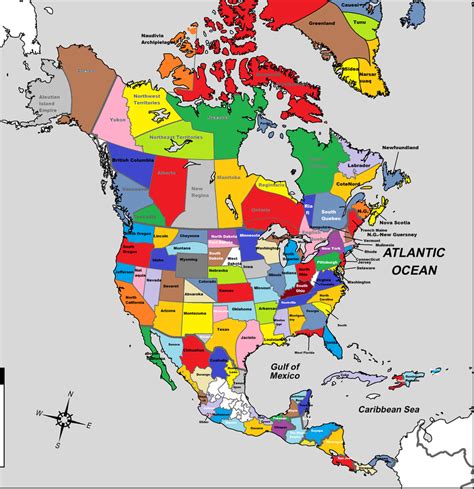 Political Map Of North America With States And Capitals Map