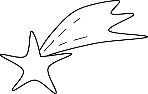 This shooting star template has a star with slightly rounded corners and a tail made of three sections. Falling Stars Clipart Color Page - Printable Shooting Star ...