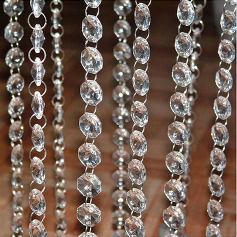 33 Ft Acrylic Crystal Clear Hanging Bead Garland Chandelier Wedding
