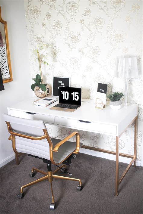 White desk office white desks office desks lucca office furniture canopy bench interior design milano. White and Gold Offices: An Elegant and Inspirational Workspace