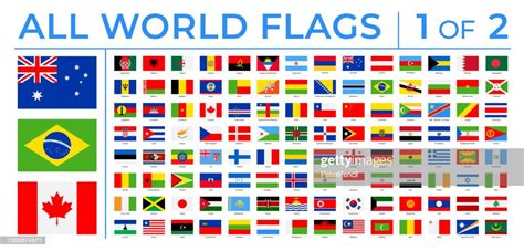 World Flags Vector Rectangle Flat Icons Part 1 Of 2 High Res Vector