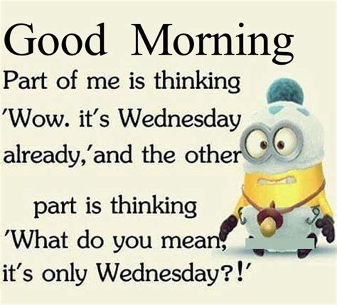 Good Morning Funny Minion Wednesday Quote Pictures Photos And Images