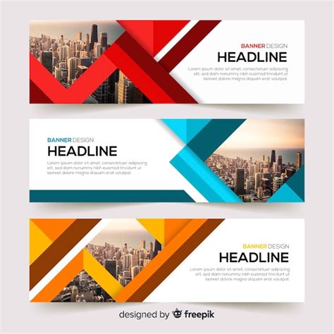 Premium Vector Abstract Business Banner Template With Photo