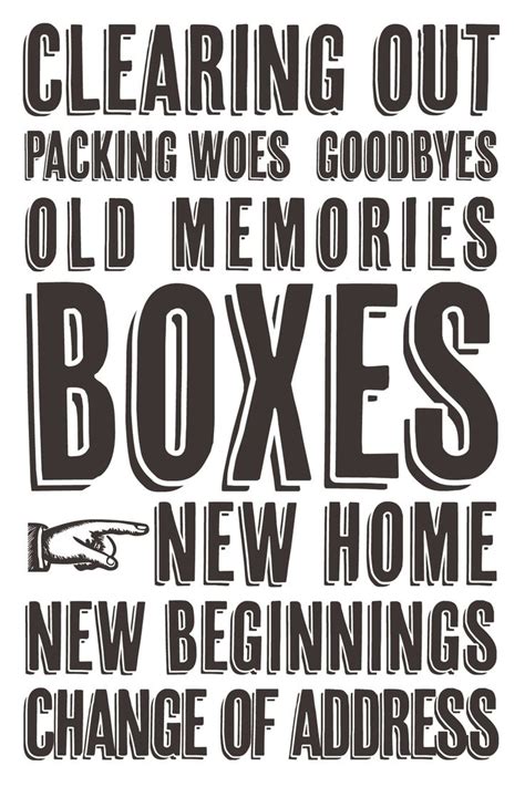 An Orange And White Poster With The Words Boxes New Beginnings Change