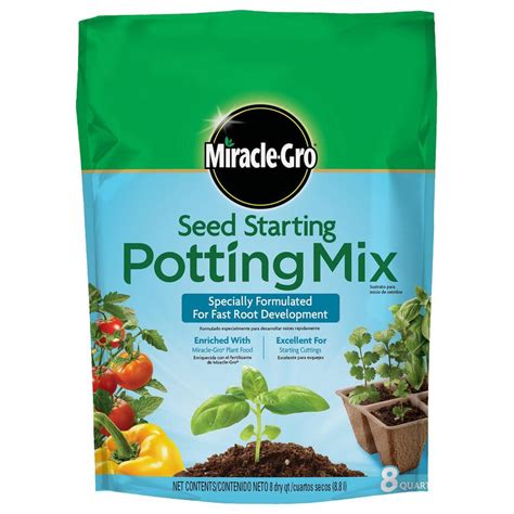 Miracle Gro Seed Starting Qt Potting Soil Mix The Home Depot