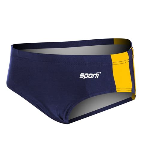 Sporti Piped Splice Swim Brief Swimsuit Youth 22 28 22y Navygold