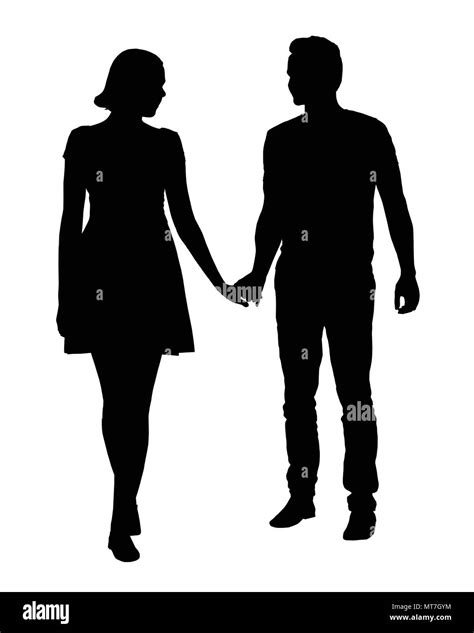 Couple Silhouette Holding Hands