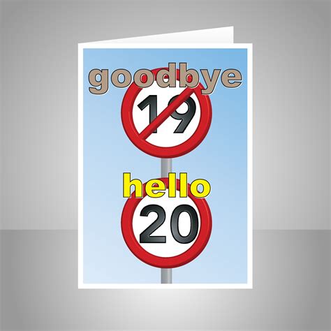 Funny 20th Happy Birthday Card For Him For Her Speed Sign 20 Birthday Wishes Card For Son