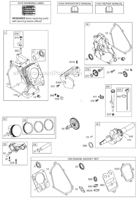Briggs And Stratton 300e Series Parts Diagram