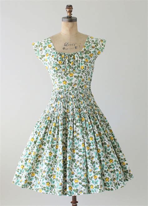 Vintage 1950s Vicky Vaughn Floral Cotton Summer Dress Raleigh Vintage