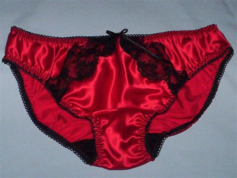 Red Silk Satin And Lace Hipster Panties By Tigerlizzylou On Etsy