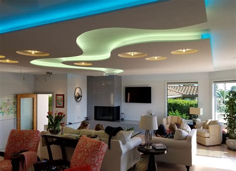 A special track and some features of the installation allow fixing the ceilings at some distance from the wall. Drop Ceiling with Color Changing Lights - Elemental LED