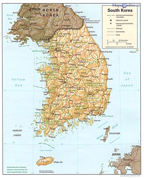 Mapa Korejské republiky MapaOnline cz