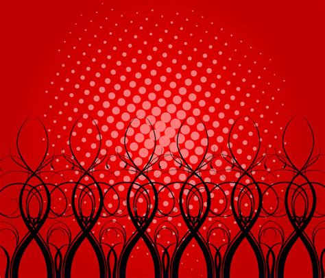 Swirls In Red Dotted Background Free Vector In Adobe Illustrator Ai
