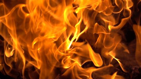 Flames Of Fire On Black Background In Slow Stock Footage Sbv 331204441