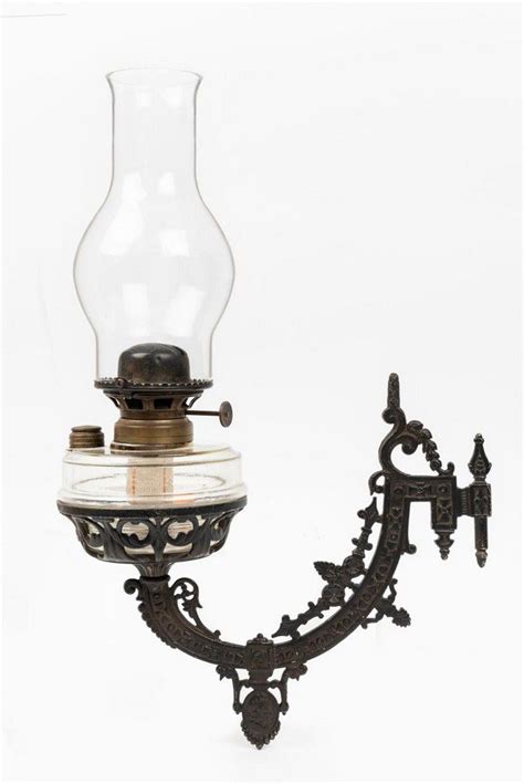 Antique Wall Sconce Oil Lamp With Sherwood Burner Lamps Kerosene