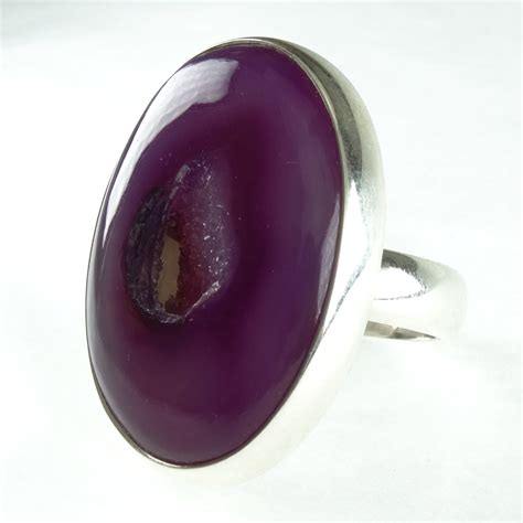 Silver Ring With Purple Agate By Karen Thomas Pyramid Gallery
