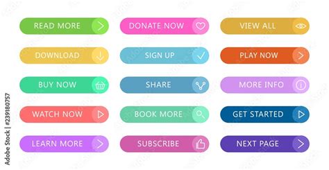 Color Buttons Flat Design Web And Ui Application Color Button Icon For