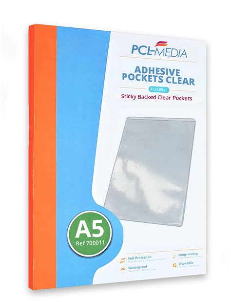 A5 Self Adhesive Pockets 700011 Short Edge Pcl Media Ltd