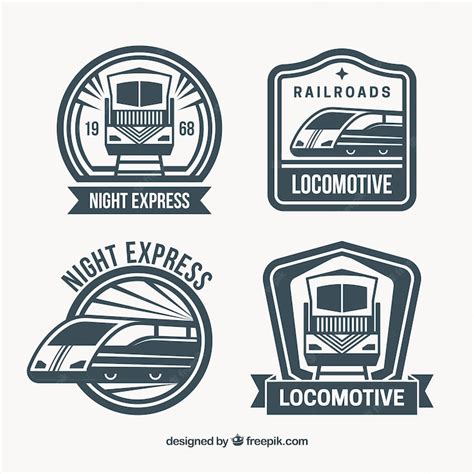 Free Vector Set Of Four Train Logos