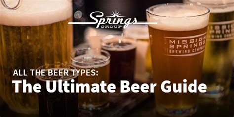 All The Beer Types The Ultimate Beer Guide