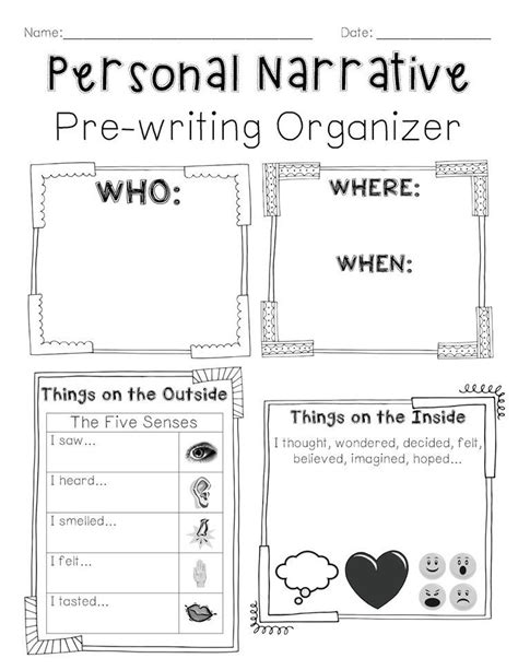 Narrative Graphic Organizer First Grade Writing Writing Organization