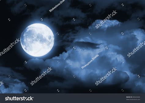 Nightly Sky With Large Moon Stock Photo 86024266 Shutterstock