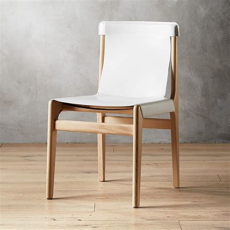 Nothing impresses more than real leather. Burano White Leather Sling Chair + Reviews | Black dining ...