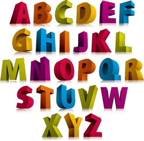 Download #alphabet #3d #letters #colorful #4asno4i - Letras De Colores png image