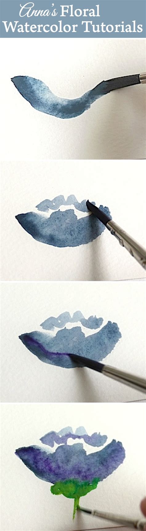 Easy watercolor painting lessons guided to paint autumn landscape for beginners. Floral Watercolor Tutorials