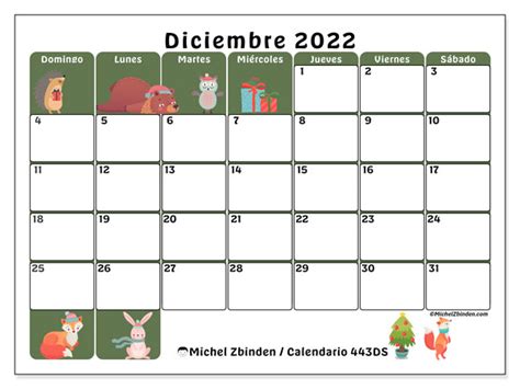 Calendario Diciembre De 2022 Para Imprimir “56ds” Michel Zbinden Cr