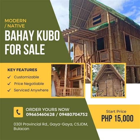 Bahay Kubo Nipa Hut Cris Bamboo Homes And Lands For Sale