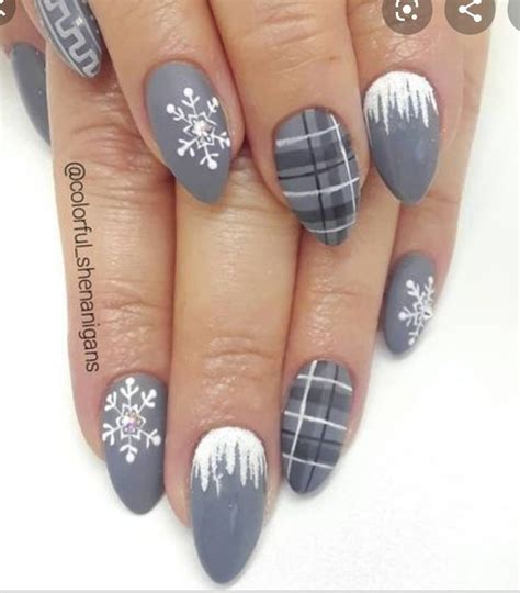 Grey Nails Winter Nail Designs Winter Manicure Winter Nails